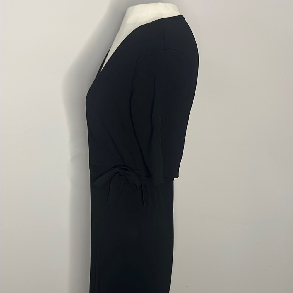 All Row Black Ribbed Midi Wrap Dress - Picture 4 of 7